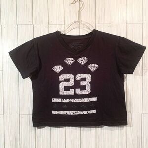 Black Graphic Crop Top